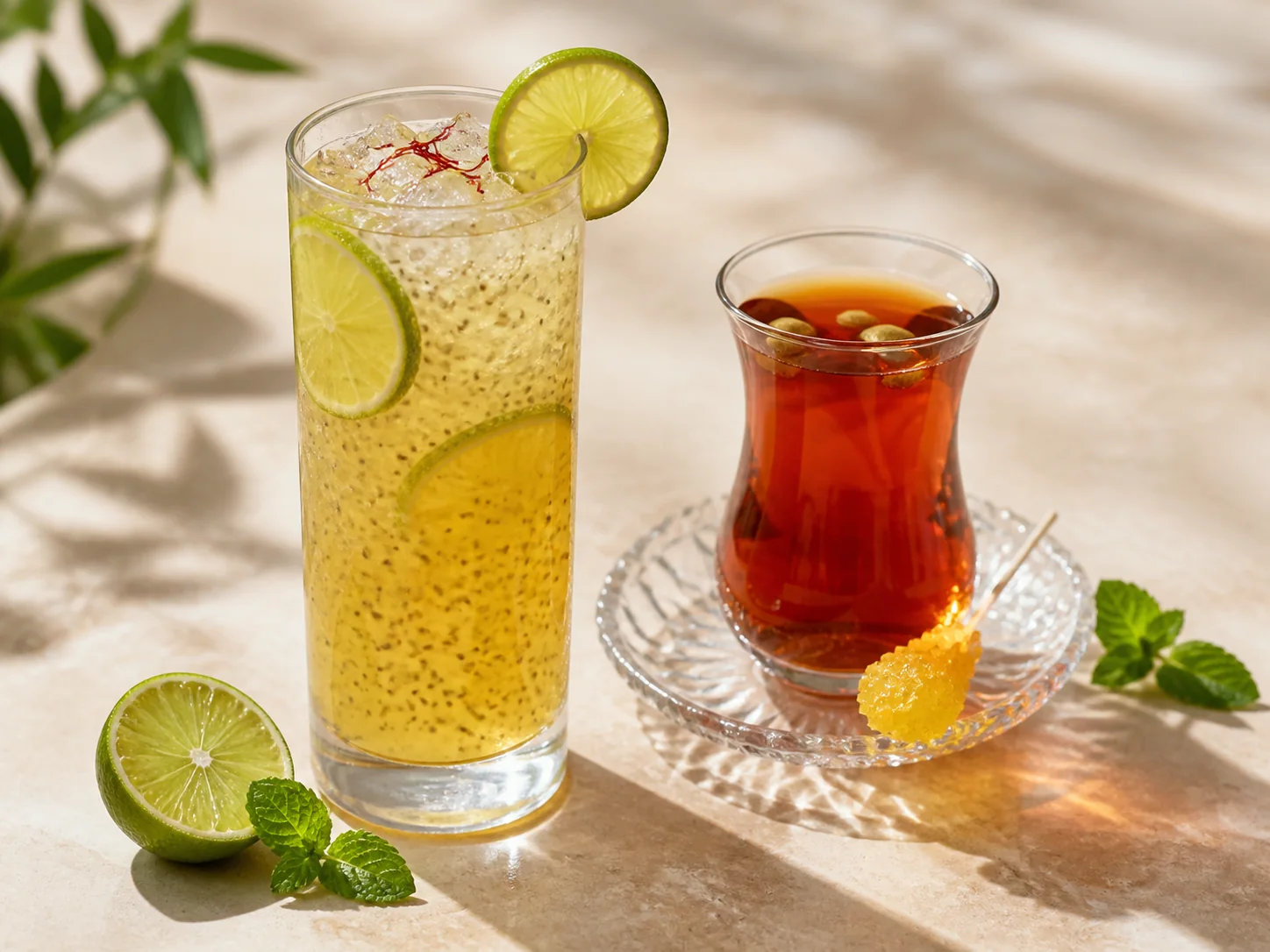 Saffron Chia Limeade (Sharbat)